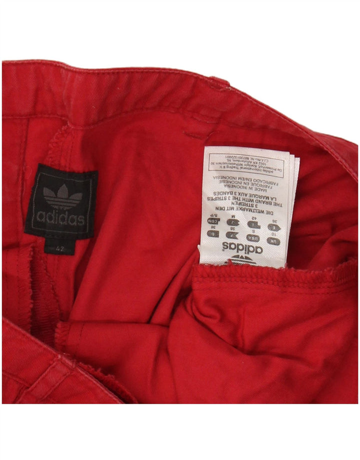 Adidas Pantalon chaud pour femme UK 10 Small W29 Rouge Coton