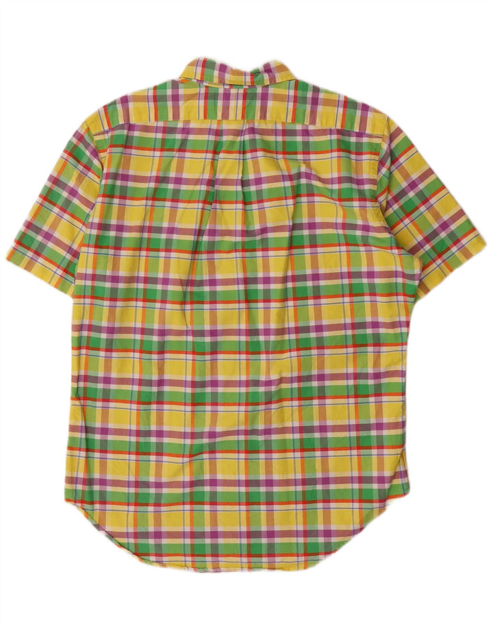 RALPH LAUREN Chemise à manches courtes pour homme coupe classique à carreaux jaune moyen