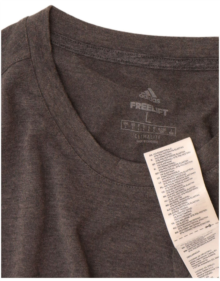 Adidas Hommes Climalite T-Shirt Haut Grand Gris Moucheté Polyester