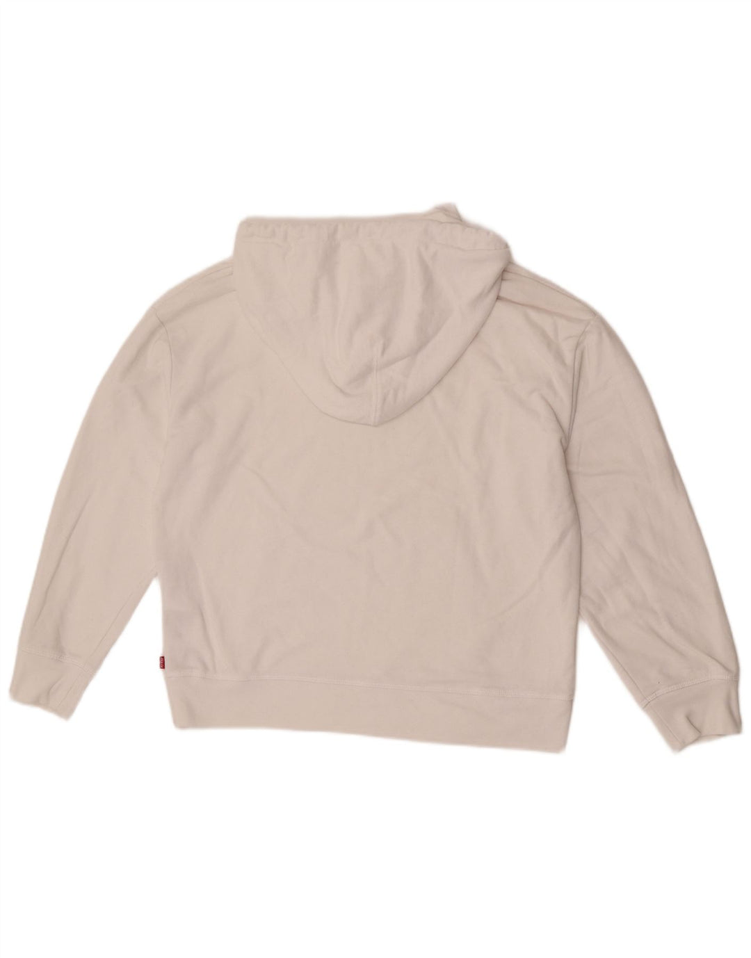 Levi's Pull à Capuche Oversize Femme UK 44 Coton Blanc Moyen