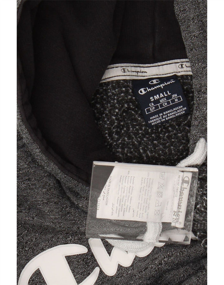 CHAMPION Pull à capuche graphique surdimensionné pour femme UK 10 Petit gris moucheté