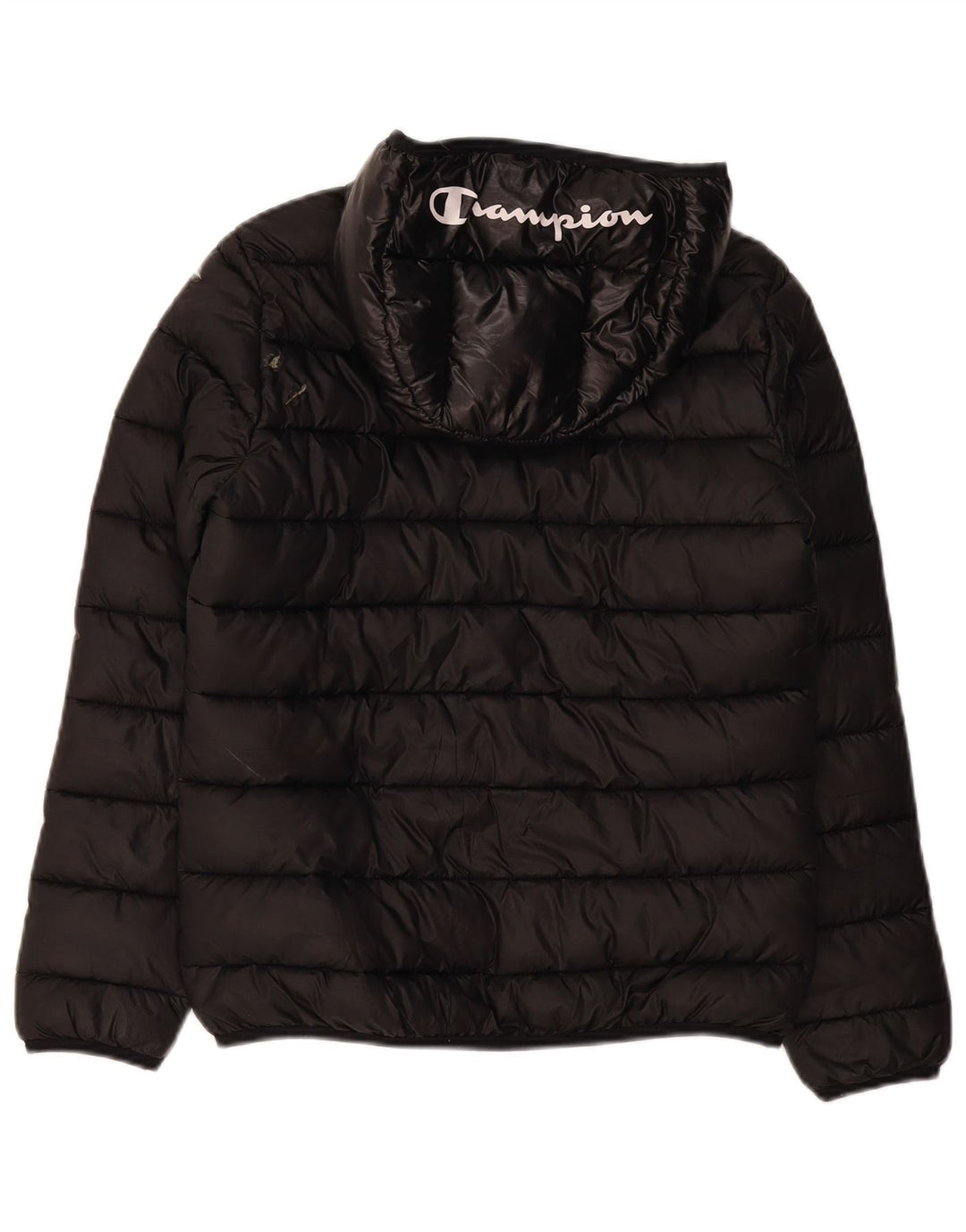 Champion Veste matelassée à capuche pour garçon 11-12 ans Large Noir Polyester