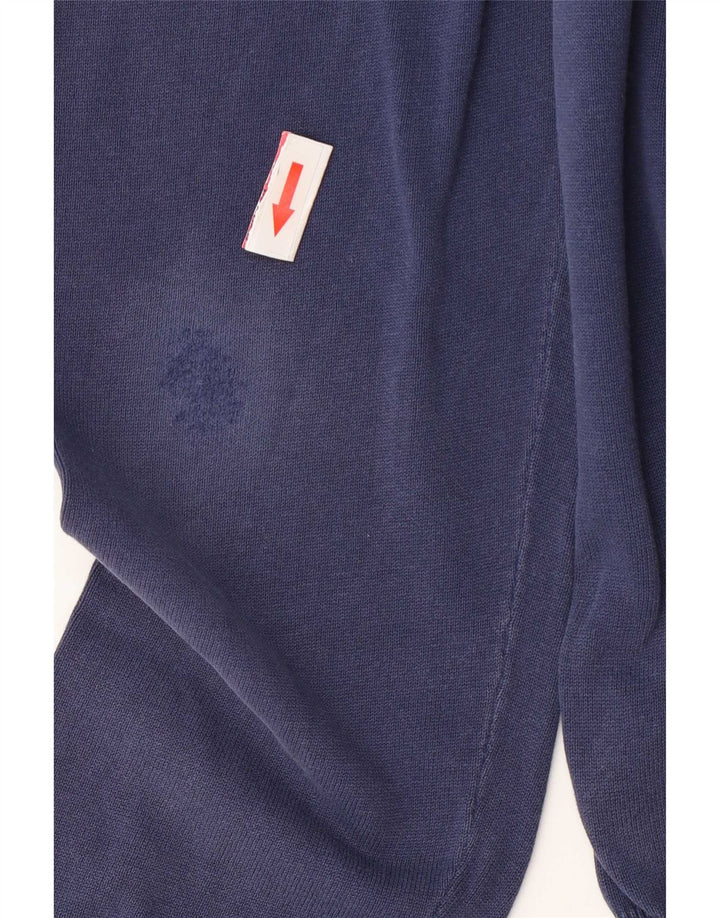 Massimo Dutti Pull col rond homme en coton bleu marine moyen