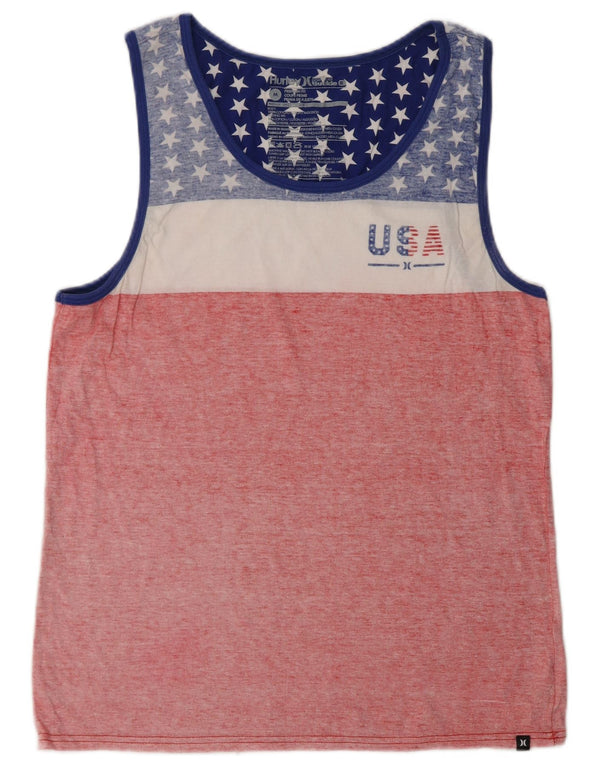 Hurley Femmes USA Graphic Débardeur UK 14 Rose Moyen Colorblock Coton