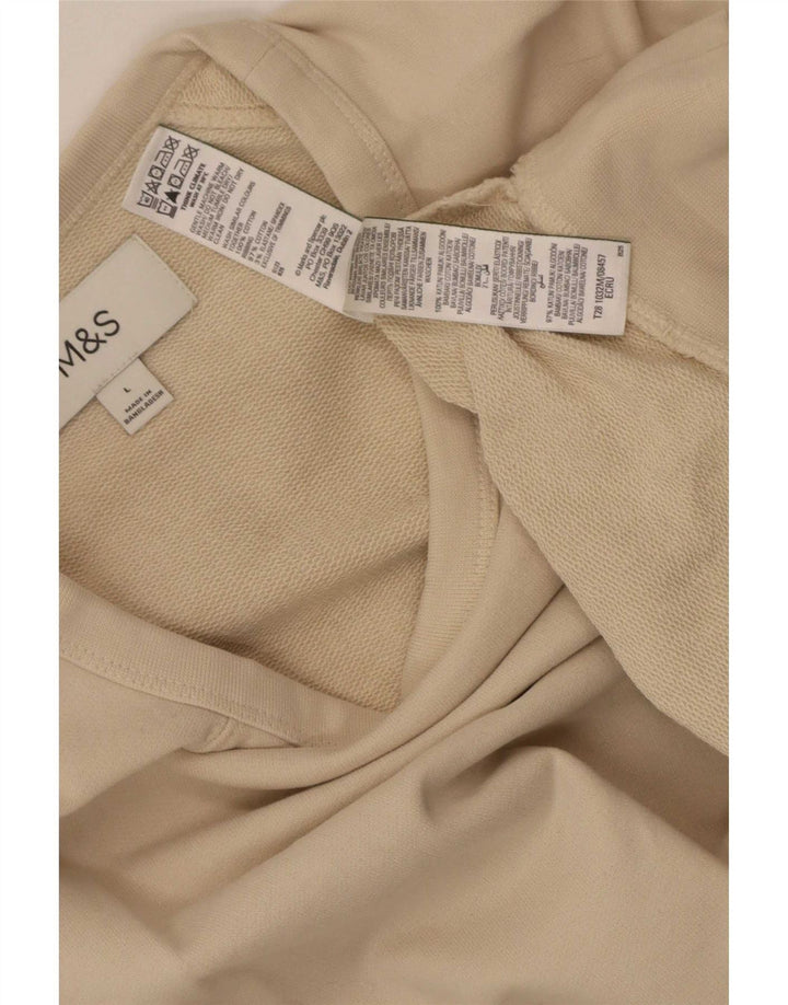 Marks & Spencer Sweat-shirt pour femme UK 16 Large Beige Coton
