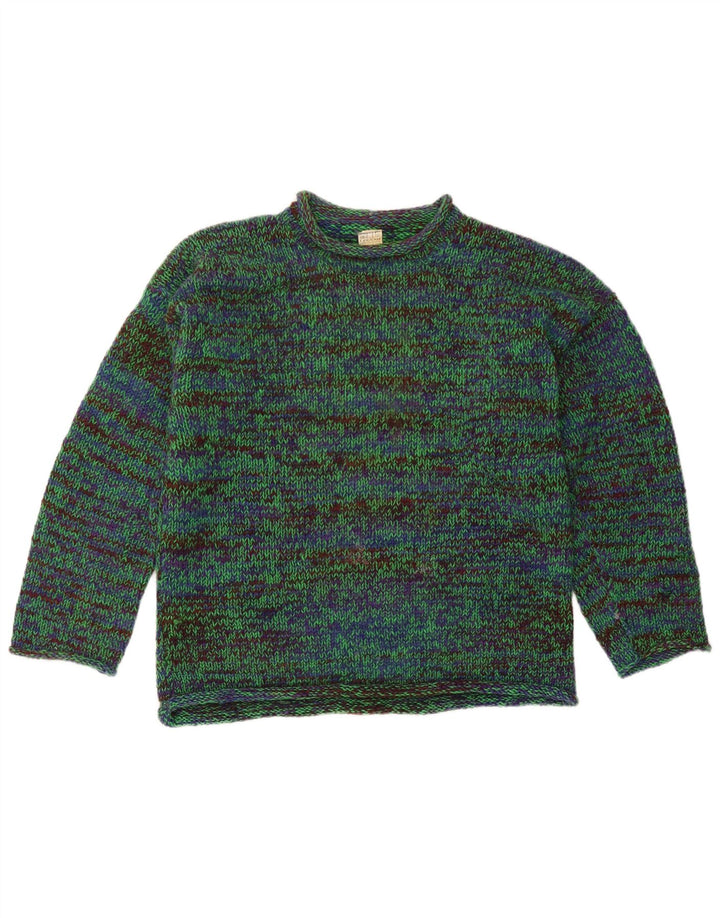 Legend Pull col rond homme en coton moucheté vert moyen