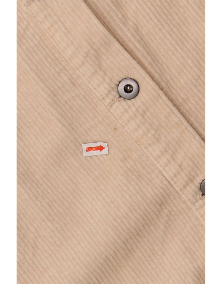 ZARA Chemise surdimensionnée en velours côtelé pour femme UK 14 Medium Off White Cotton