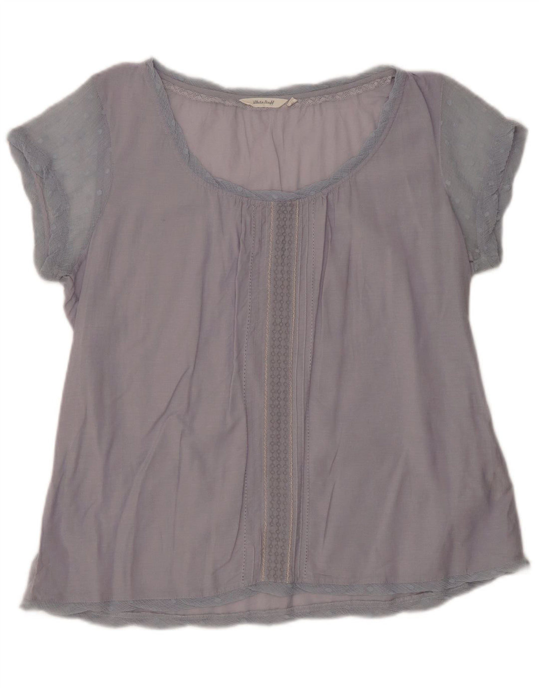 WHITE STUFF Chemisier Top UK 16 Large Bleu Coton Femme