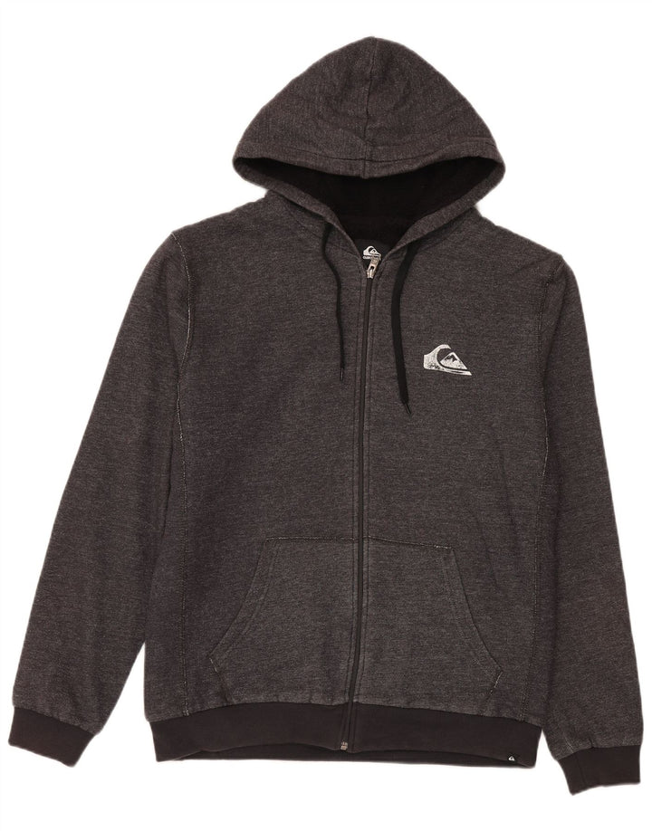 Quiksilver Pull à Capuche Zippé Homme Gris Moyen Coton
