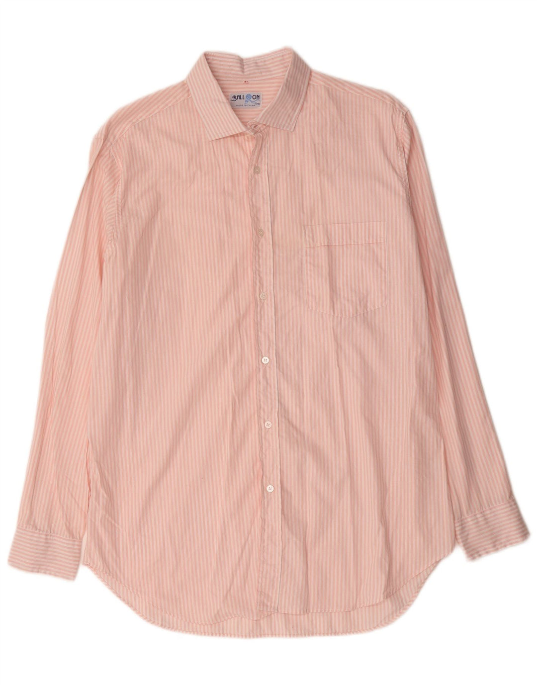 Chemise homme ballon taille 41 coton rayé rose moyen