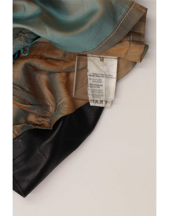 jupe en cuir femme vintage Medium W28 Noir