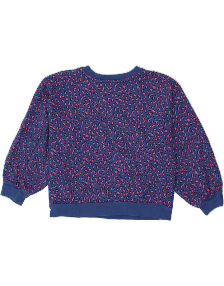 LEVI'S Womens Abstract Pattern Crop Sweatshirt Jumper UK 6 XS Navy Blue Vintage Levi's and Second-Hand Levi's from Messina Hembry 