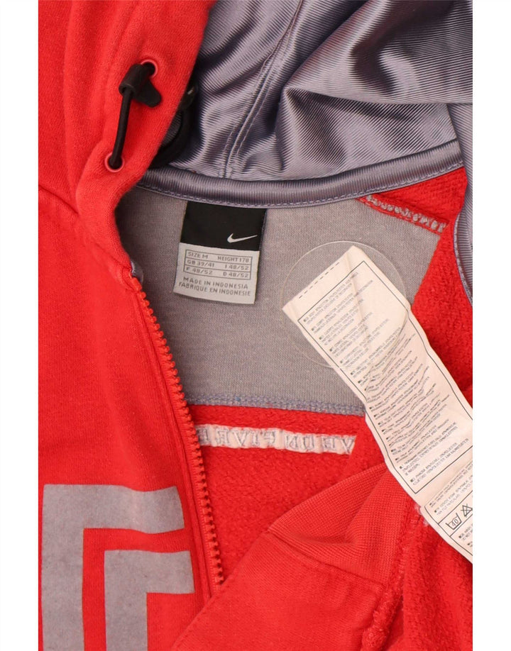 Nike Sweat à capuche zippé graphique en coton color block rouge moyen pour homme