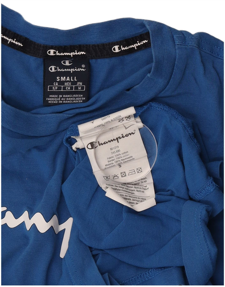 Champion T-Shirt Graphique Homme Petit Bleu Coton