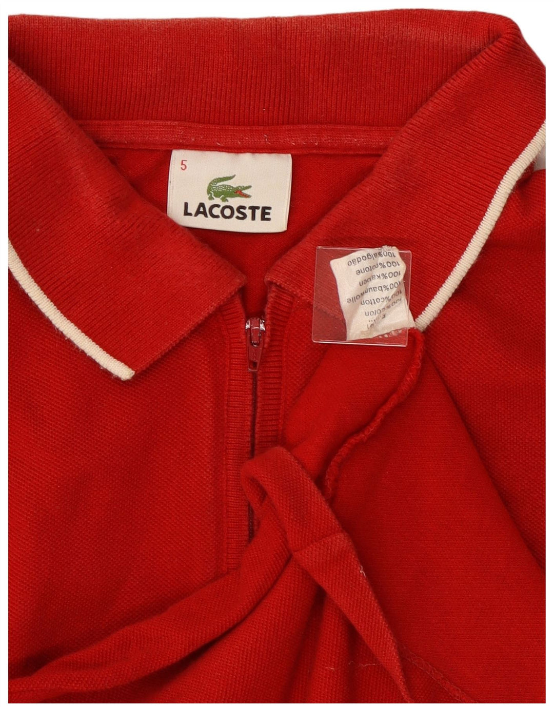 LACOSTE Polo Homme Taille 5 Grand Coton Rouge