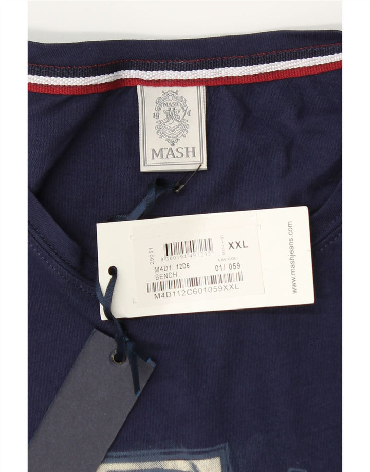 MASH T-Shirt Graphique Homme Top 2XL Bleu Marine Coton