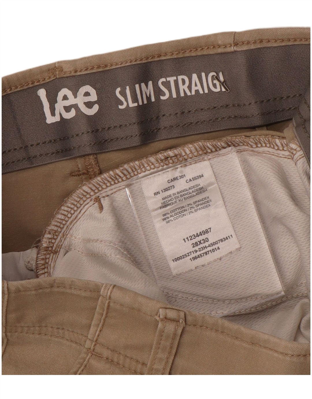 LEE Pantalon Chino Slim Droit Femme W28 L30 Coton Beige