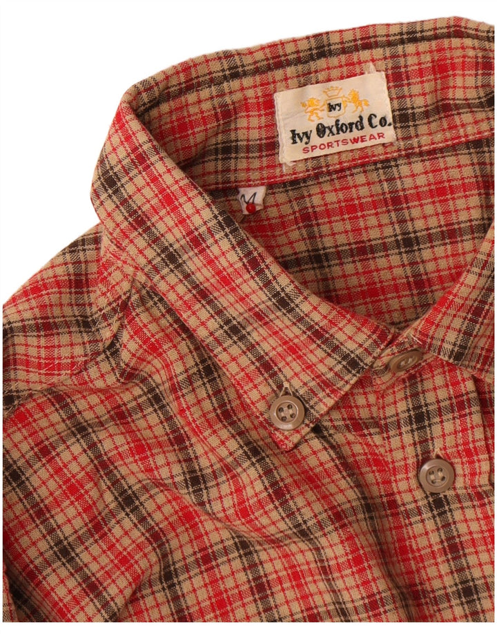 Ivy Oxford Chemise Flanelle Homme Rouge Moyen Carreaux