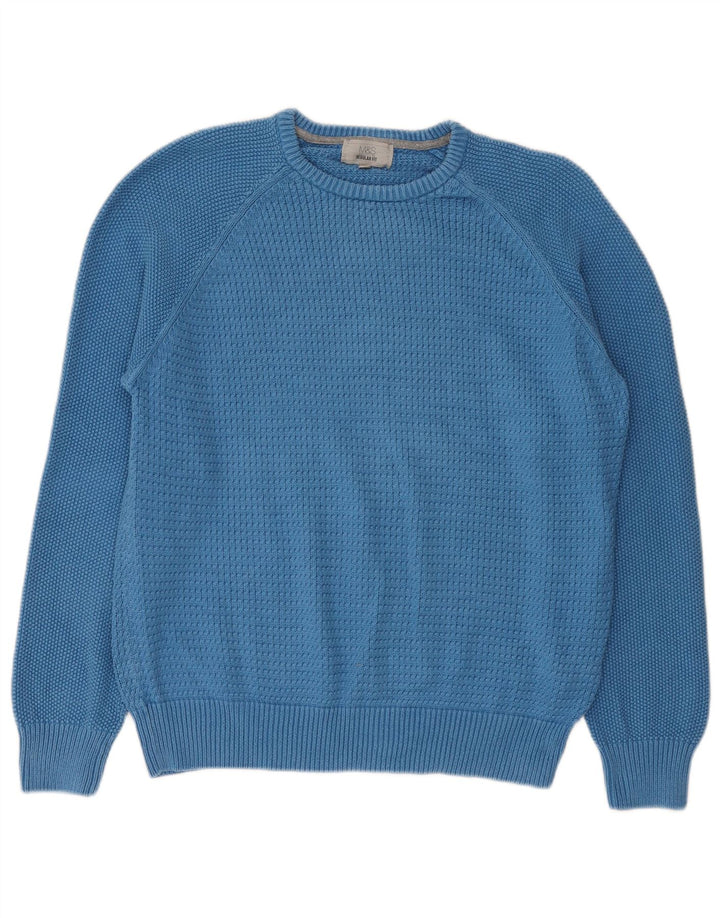 Marks & Spencer Pull à col rond coupe classique pour homme Bleu moyen