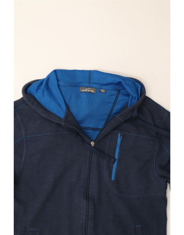 EDDIE BAUER Mens Zip Hoodie Sweater Medium Navy Blue Cotton Vintage Eddie Bauer and Second-Hand Eddie Bauer from Messina Hembry 