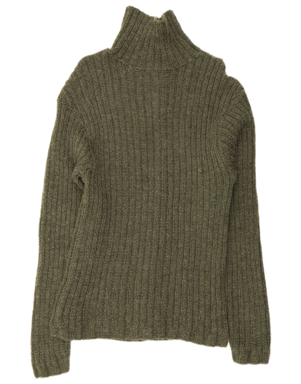 vintage Mens Cardigan Pull Petit Vert