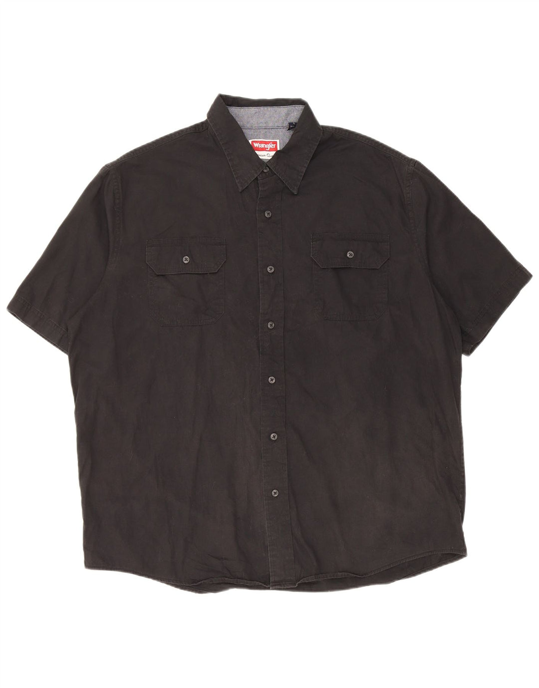 Wrangler Chemise à manches courtes pour homme Grand coton noir