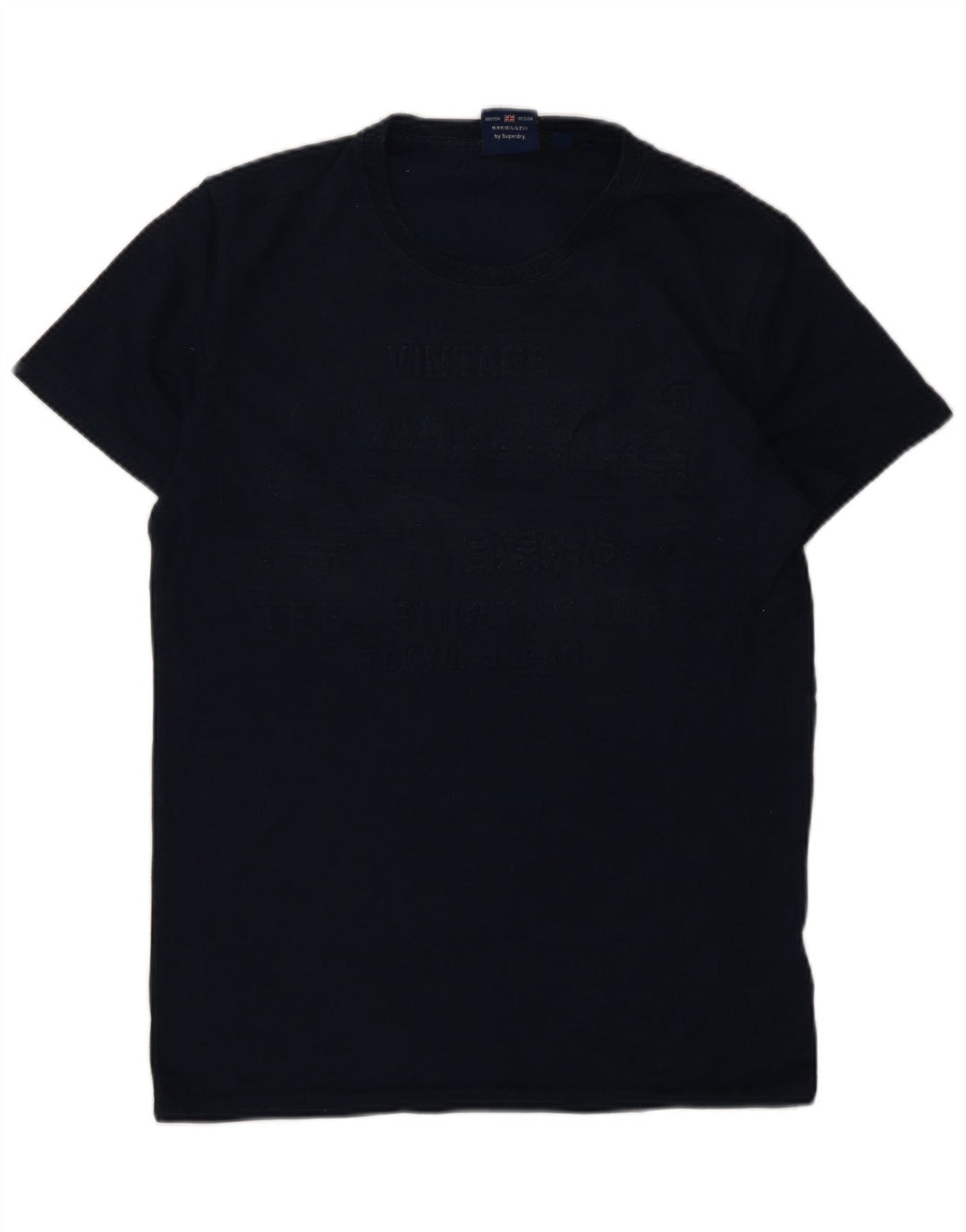 Superdry T-Shirt Graphique Homme Bleu Marine Moyen Coton