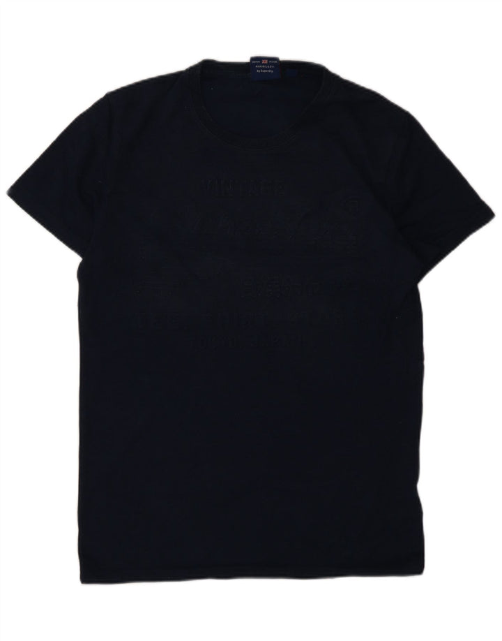 Superdry T-Shirt Graphique Homme Bleu Marine Moyen Coton