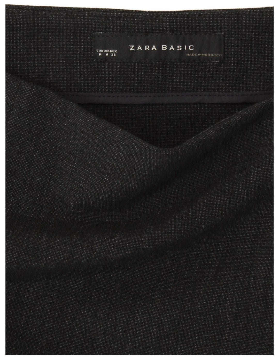 Jupe Crayon Femme Zara Medium W28 Gris Polyester