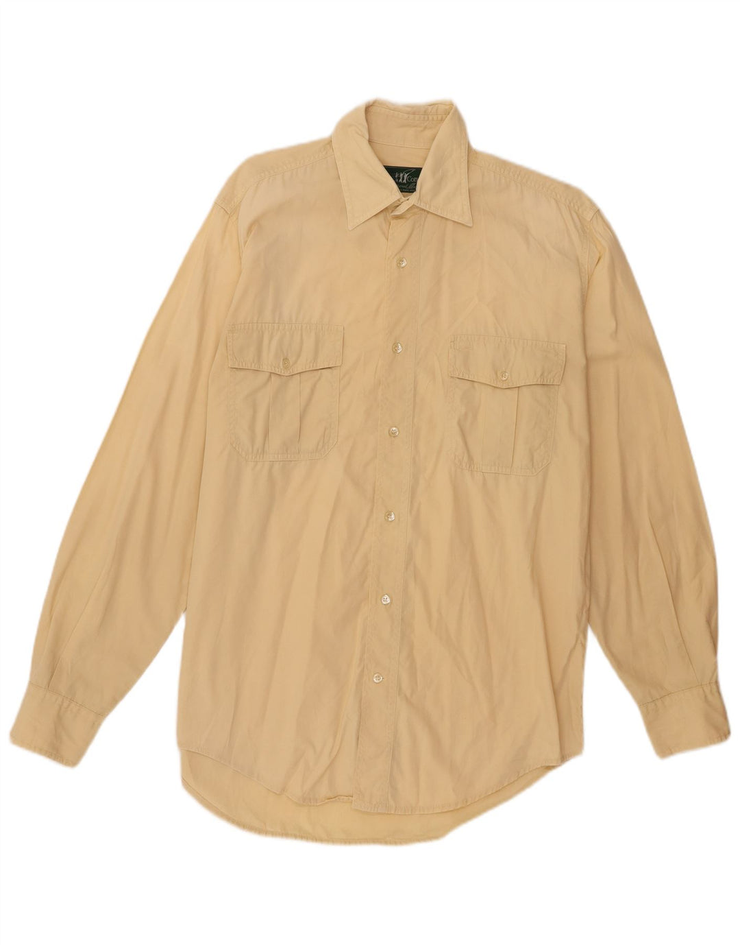 Henry Cottons Chemise Homme Taille 39 15 1/2 Coton Jaune Moyen