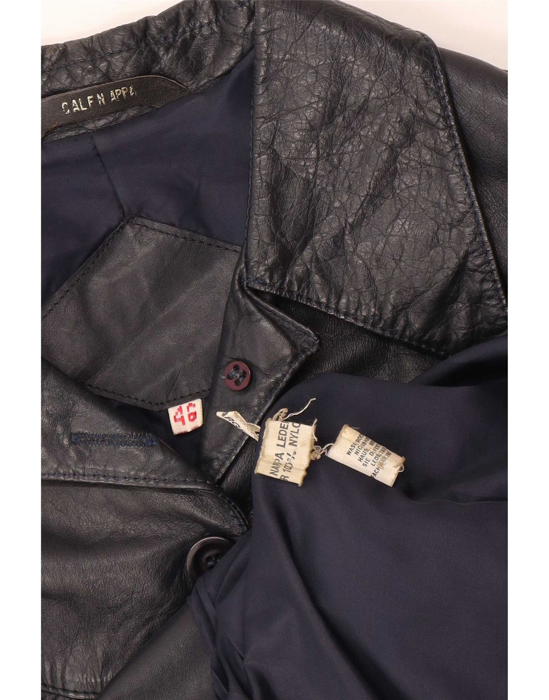 veste en cuir femme vintage IT 46 Grand cuir noir