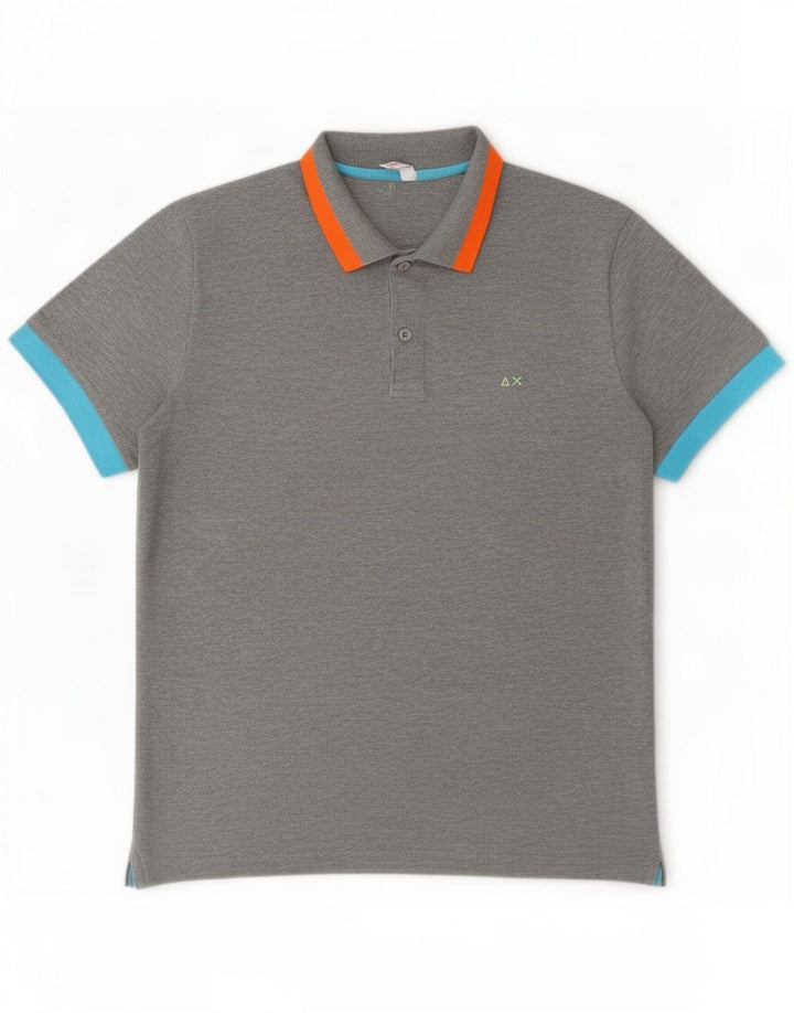 Sun68 Polo Homme Coton Gris Moyen