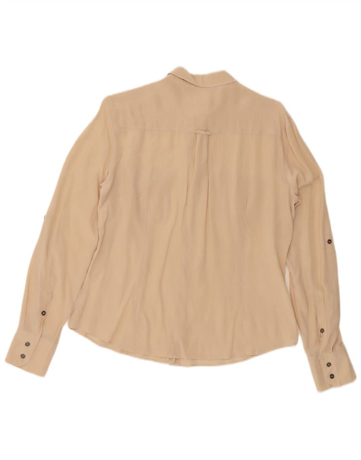 Max Mara Chemise militaire à manches longues pour femme Grande soie beige