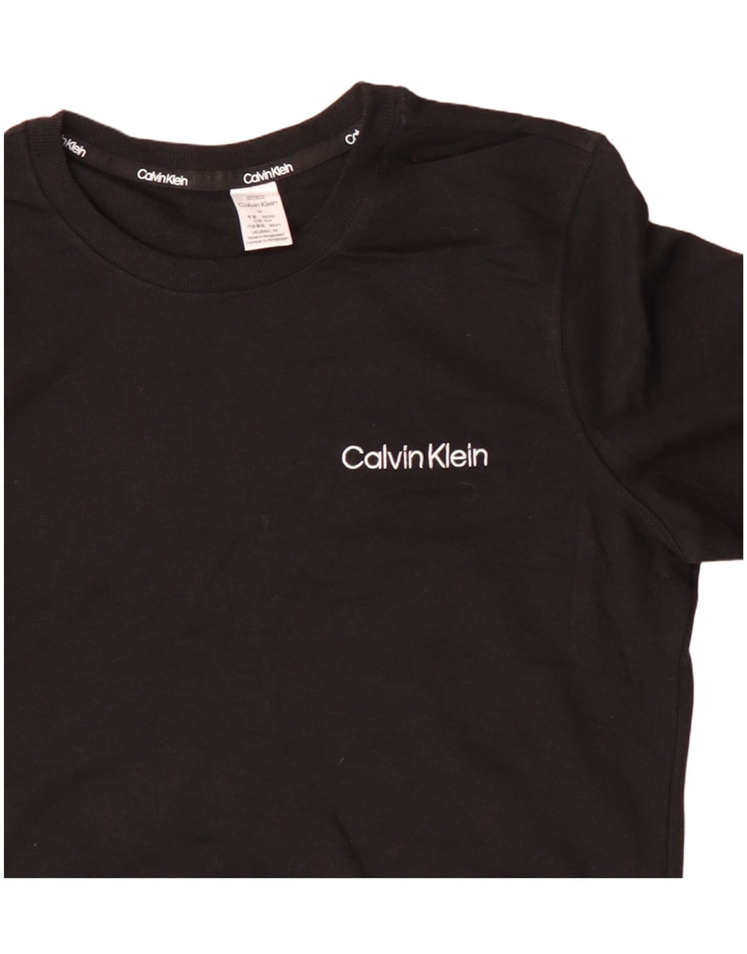CALVIN KLEIN Sweat-shirt pour femme UK 14 Medium Noir Coton