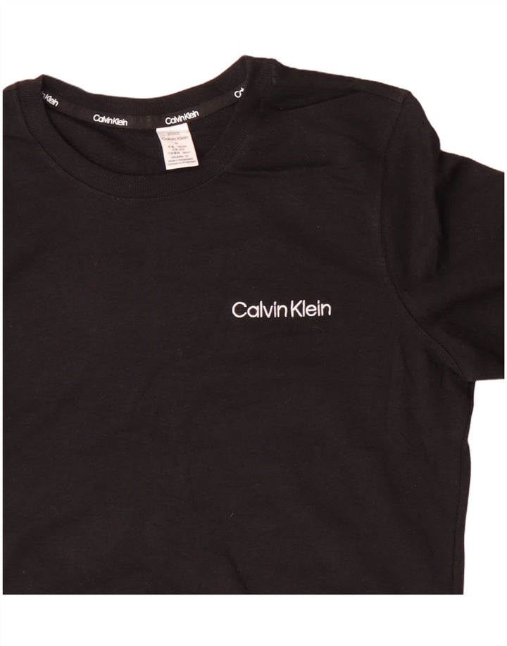 CALVIN KLEIN Sweat-shirt pour femme UK 14 Medium Noir Coton