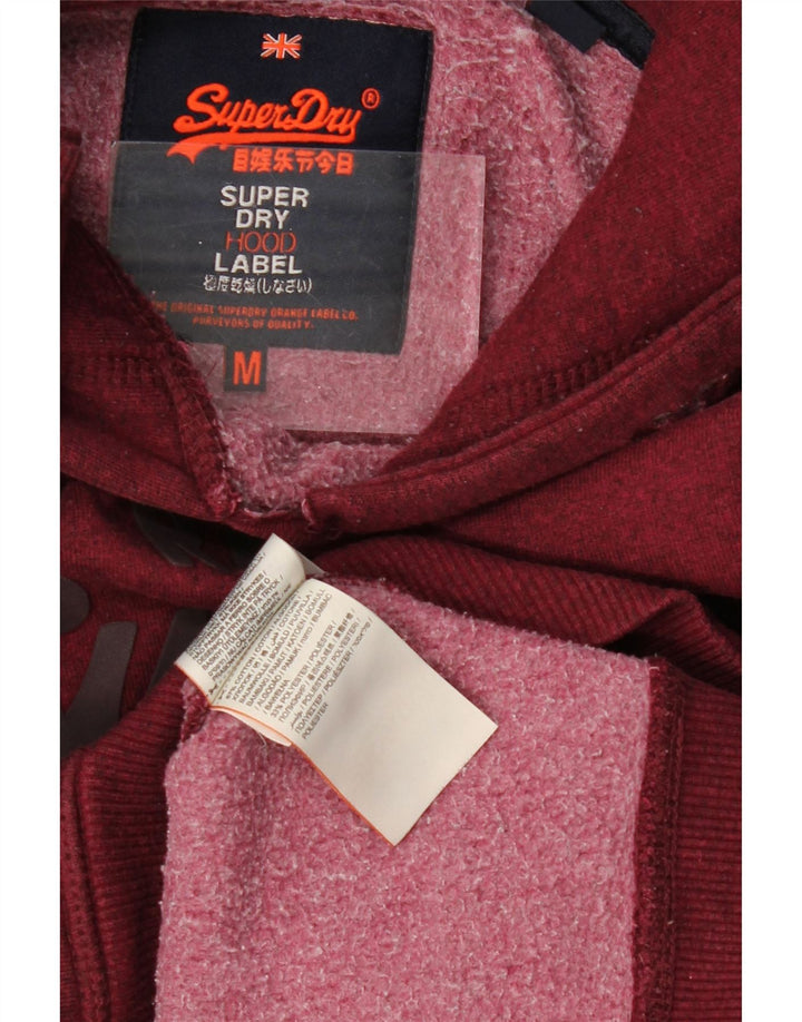 SUPERDRY Pull à capuche graphique pour homme en coton bordeaux moyen