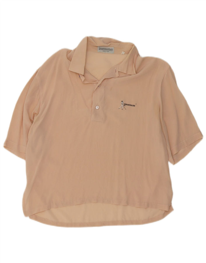 Pancaldi & B Chemise à manches courtes pour homme Taille 15 1/2 39 Beige moyen