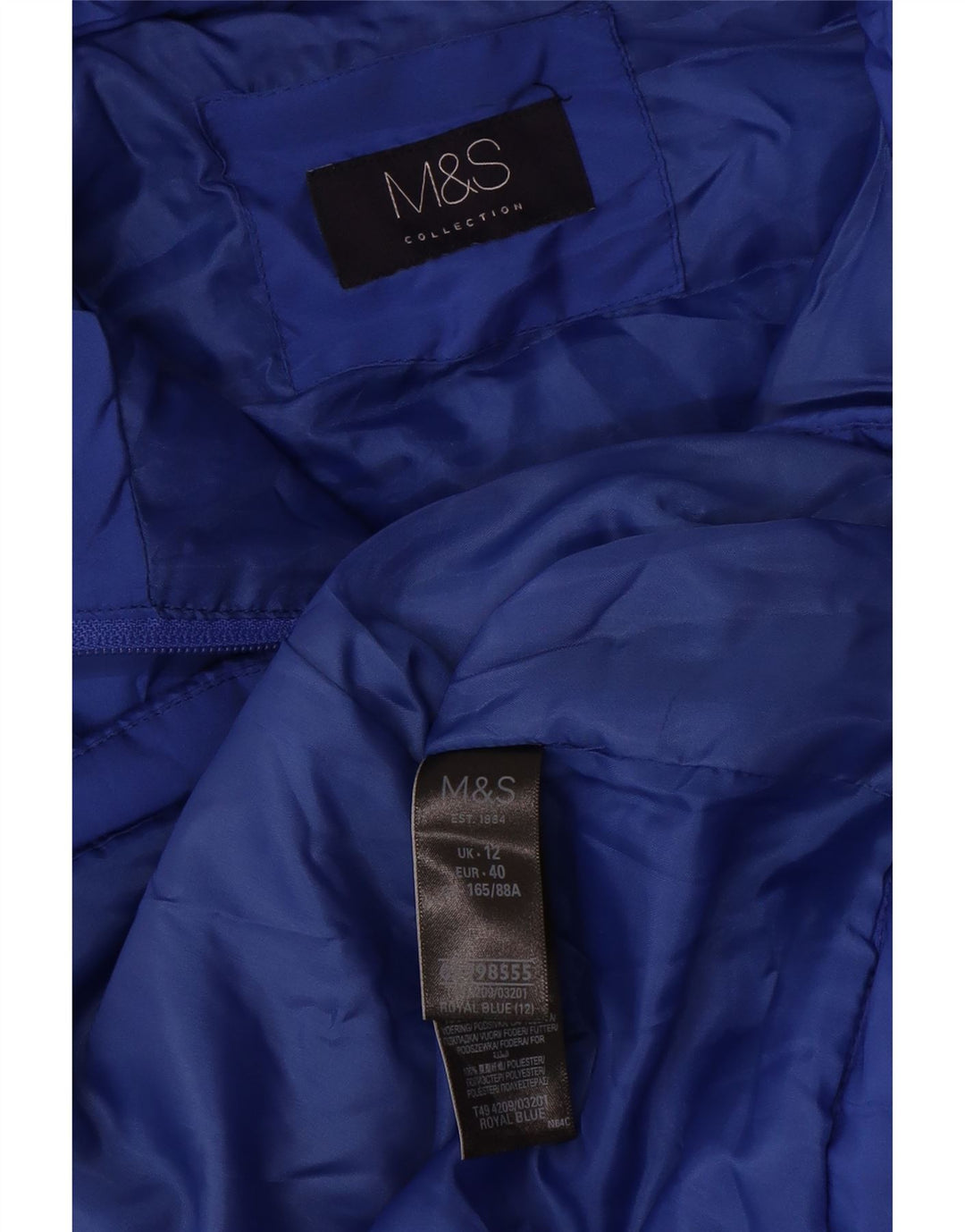 Marks & Spencer Gilet rembourré pour femme UK 12 Bleu moyen Polyester