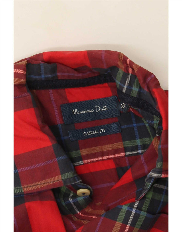 Massimo Dutti Chemise décontractée pour homme à carreaux rouges moyens