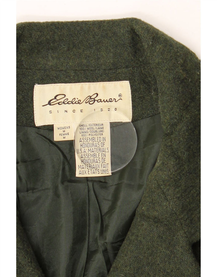 EDDIE BAUER Womens 3 Button Blazer Jacket UK 14 Medium Green Wool Vintage Eddie Bauer and Second-Hand Eddie Bauer from Messina Hembry 