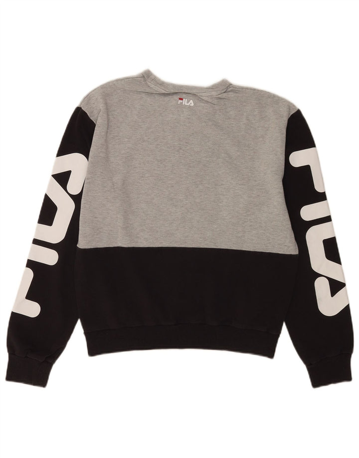 Fila Sweat-shirt graphique pour femme UK 10 Small Gris Colourblock
