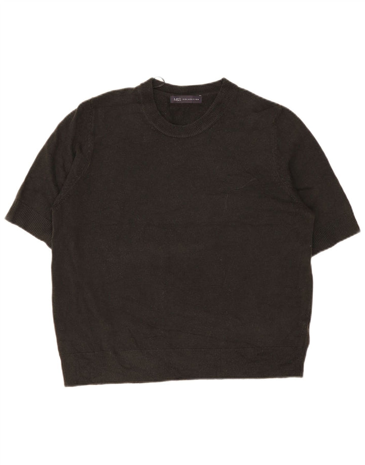 Marks & Spencer Pull à col rond pour femme UK 16 Large Noir
