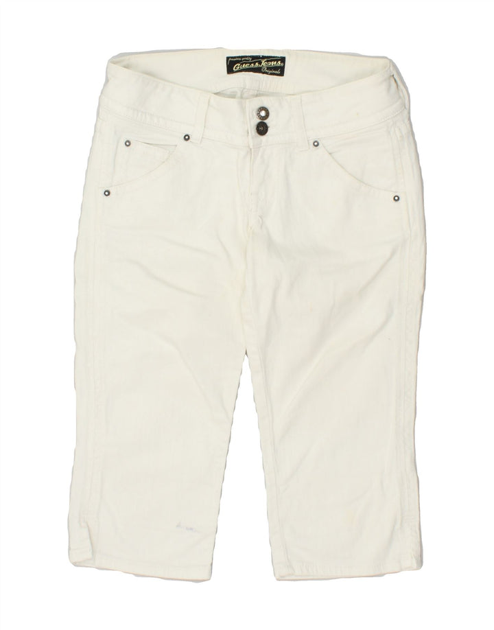 GUESS Womens Capri Trousers W28 Medium Off White Cotton Vintage Guess and Second-Hand Guess from Messina Hembry 