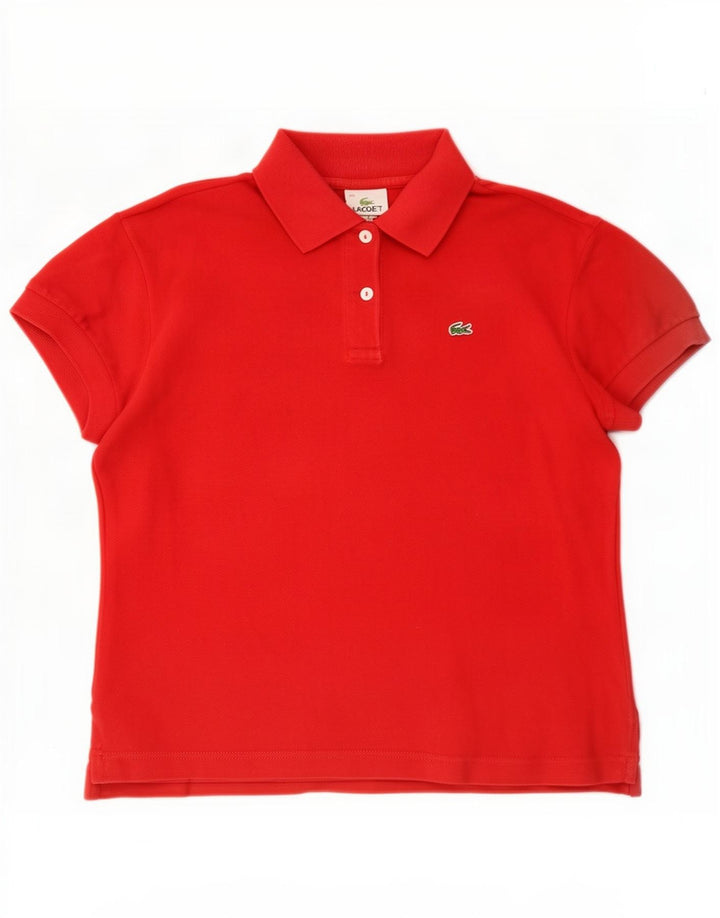 Lacoste Womens Crop Polo Taille 40 Coton Rouge Moyen
