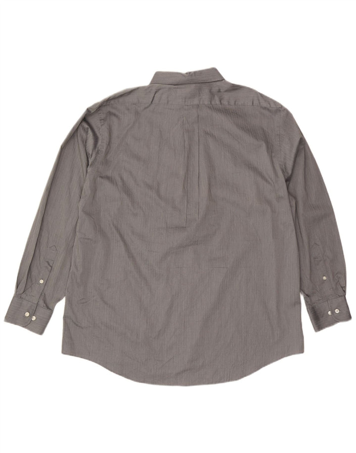 CHAPS Chemise coupe régulière pour homme Taille 17 1/2 XL Coton à chevrons gris