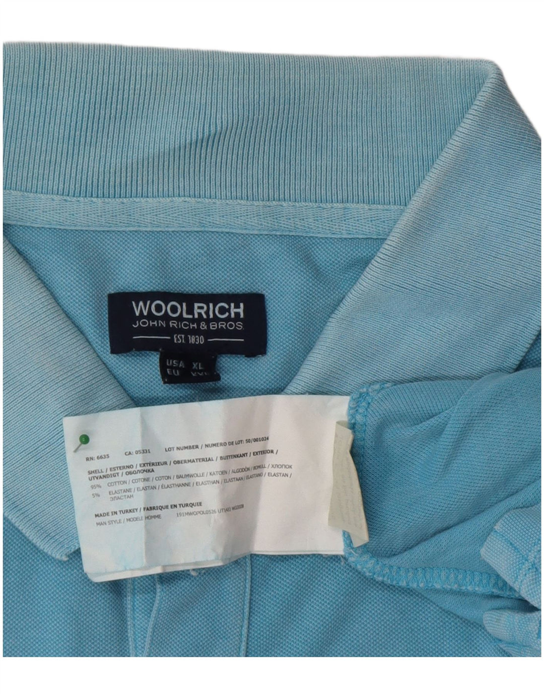 Woolrich Polo Homme 2XL Bleu Coton