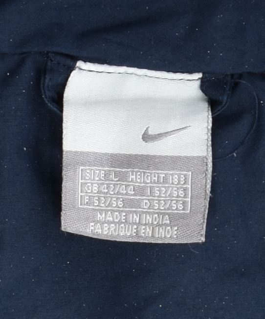 NIKE Veste coupe-vent pour hommes UK 42/44 Large Bleu Marine Polyester