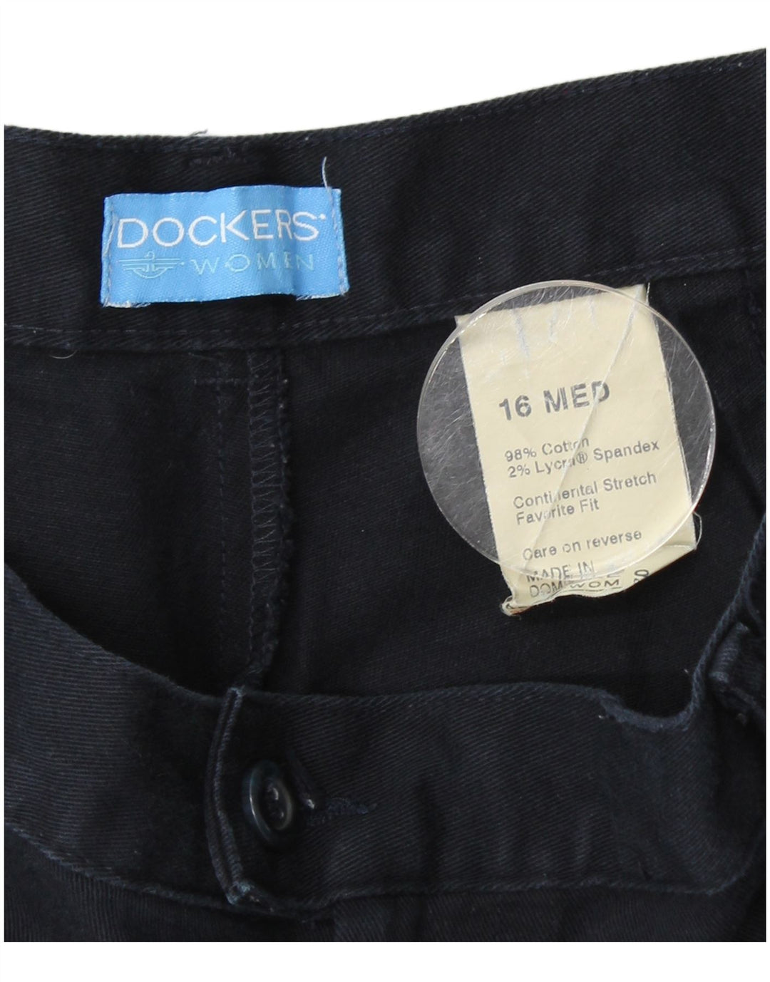 DOCKERS Pantalon décontracté taille haute pour femme US 16 2XL W34 L30 Bleu marine