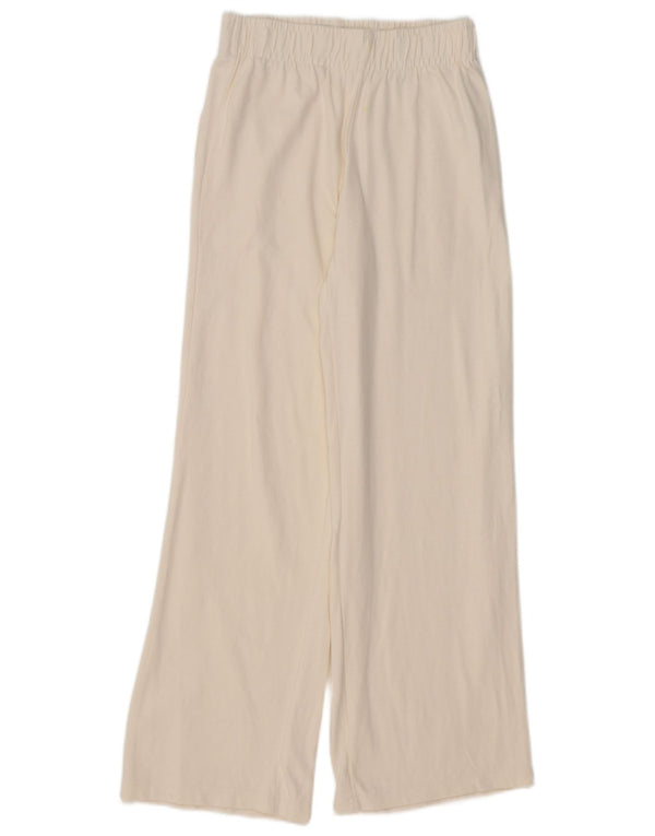 Pantalon de survêtement Zara Femme UK 8 Small Off White Cotton