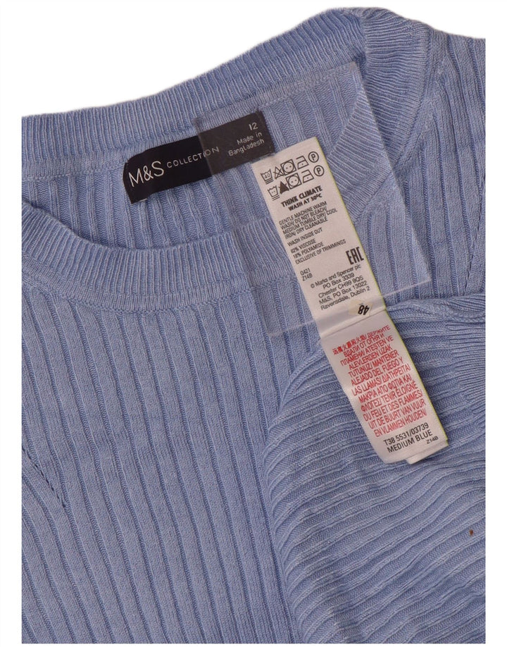 Marks & Spencer Pull col bateau pour femme UK 12 Bleu moyen